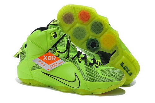 Mens Nike Lebron 12 Fluorescent Green Black Shoes Coupon Code